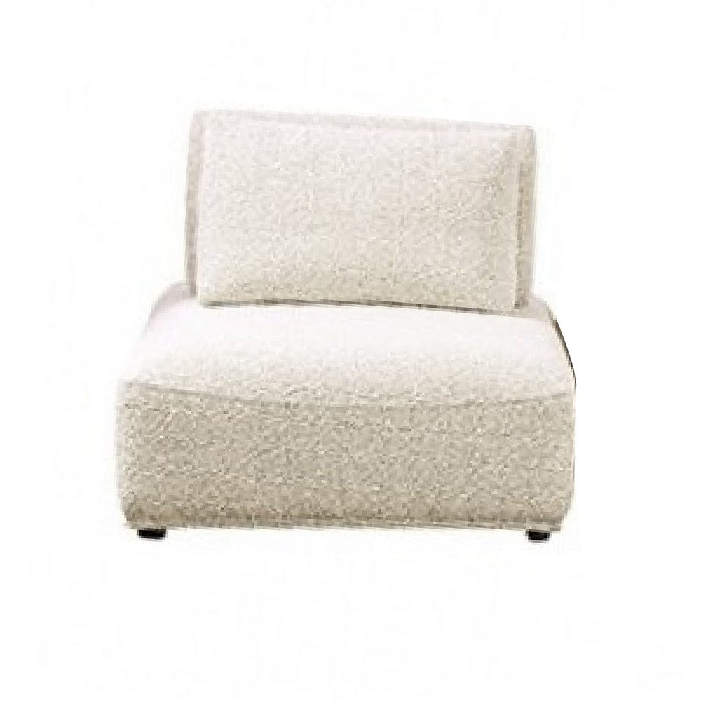 Stavan Modular Curved 3 Seat Sofa, Beige Boucle, Adjustable Seat Depth - BM333657