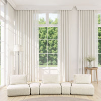 Stavan Modular Curved 3 Seat Sofa, Beige Boucle, Adjustable Seat Depth - BM333657