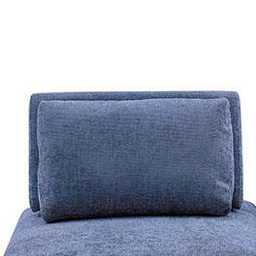 Stavan Modular Curved 2 Seat Sofa Set, Blue Chenille, Adjustable Backs - BM333659