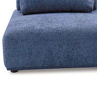 Stavan Modular Curved 2 Seat Sofa Set, Blue Chenille, Adjustable Backs - BM333659