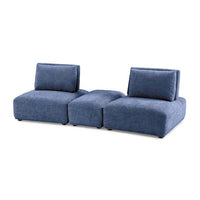 Stavan Modular Curved 2 Seater Sofa, Ottoman, Blue Adjustable Backs - BM333660
