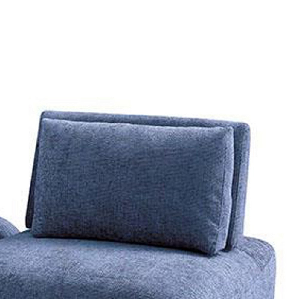 Stavan Modular Curved 2 Seater Sofa, Ottoman, Blue Adjustable Backs - BM333660