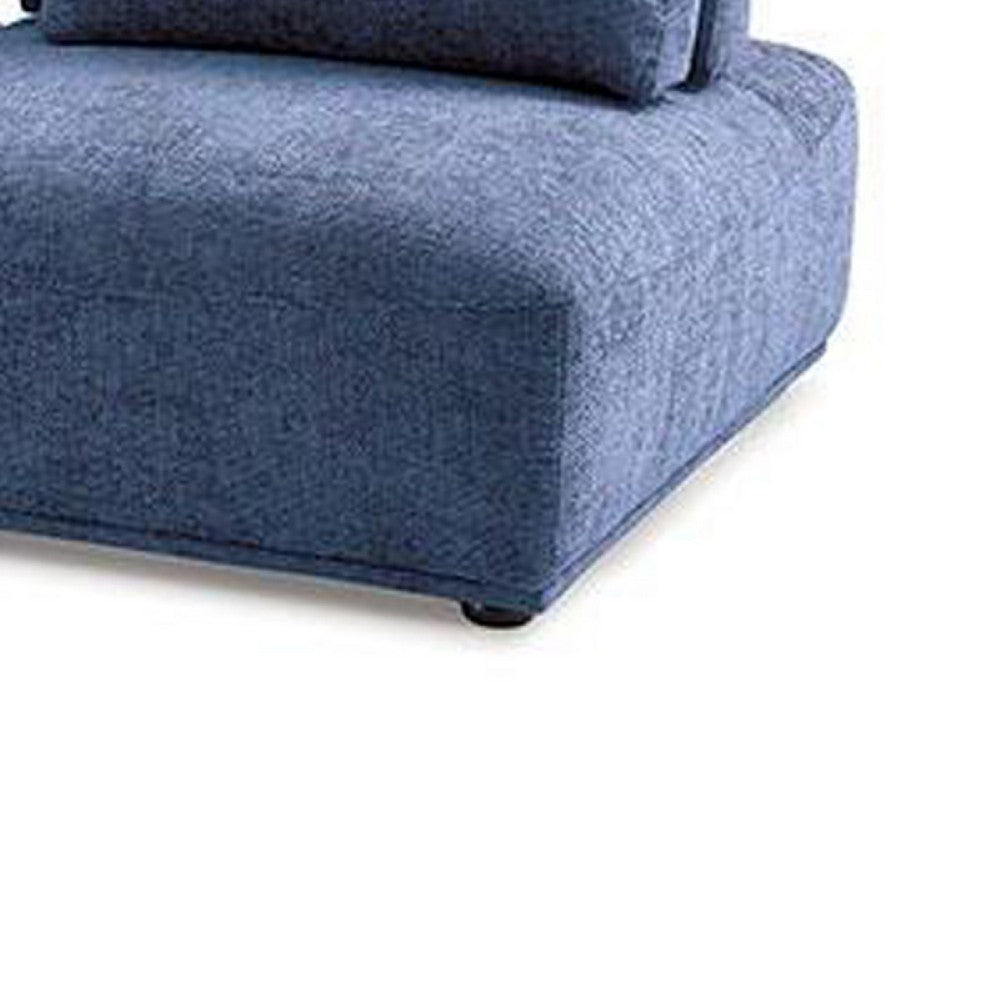 Stavan Modular Curved 2 Seater Sofa, Ottoman, Blue Adjustable Backs - BM333660