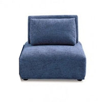 Stavan Modular Curved 3 Seat Sofa, Blue Chenille, Adjustable Backs - BM333662