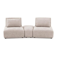 Stavan Modular Curved 2 Seat Sofa, Light Brown Boucle Adjustable Back - BM333664