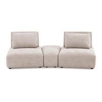Stavan Modular Curved 2 Seat Sofa, Light Brown Boucle Adjustable Back - BM333664