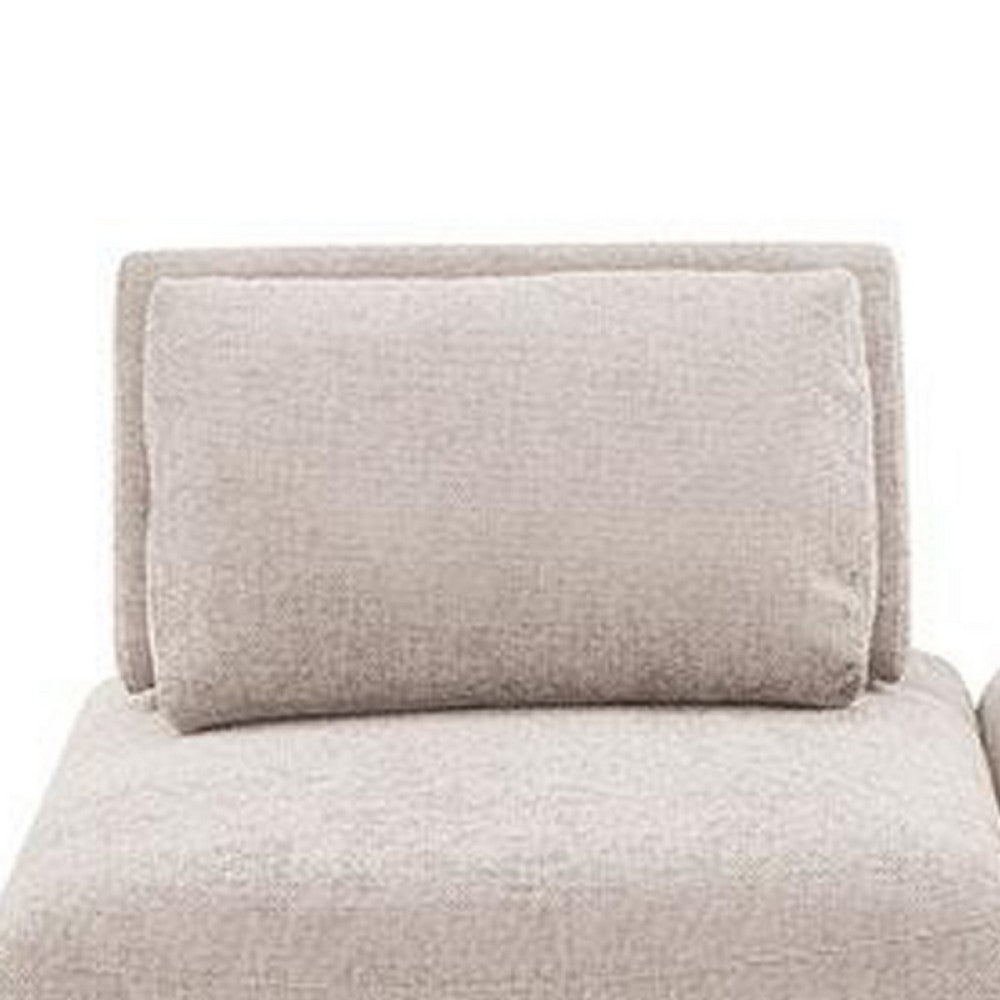 Stavan Modular Curved 2 Seat Sofa, Light Brown Boucle Adjustable Back - BM333664