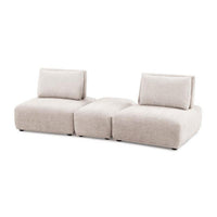 Stavan Modular Curved 2 Seater Sofa, Light Brown Adjustable Seat Depth - BM333665