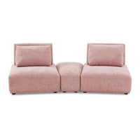 Stavan Modular Curved 2 Seater Sofa, Pink Boucle, Adjustable Back - BM333669