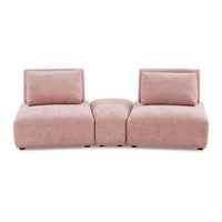 Stavan Modular Curved 2 Seater Sofa, Pink Boucle, Adjustable Back - BM333669