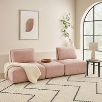 Stavan Modular Curved 2 Seater Sofa, Ottoman Pink, Adjustable Back - BM333670