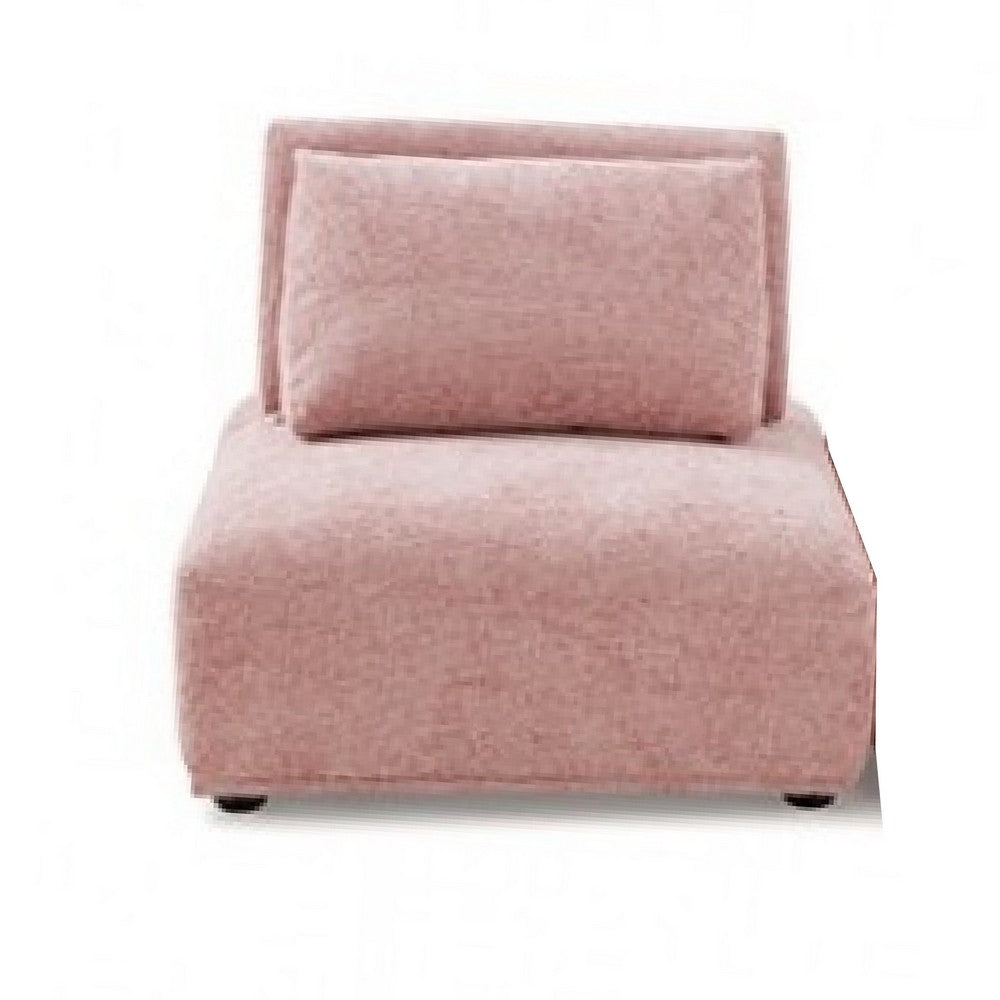 Stavan Modular Curved 3 Seater Sofa, Pink Boucle Adjustable Seat Depth - BM333672