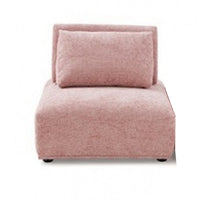 Stavan Modular Curved 3 Seater Sofa, Pink Boucle Adjustable Seat Depth - BM333672