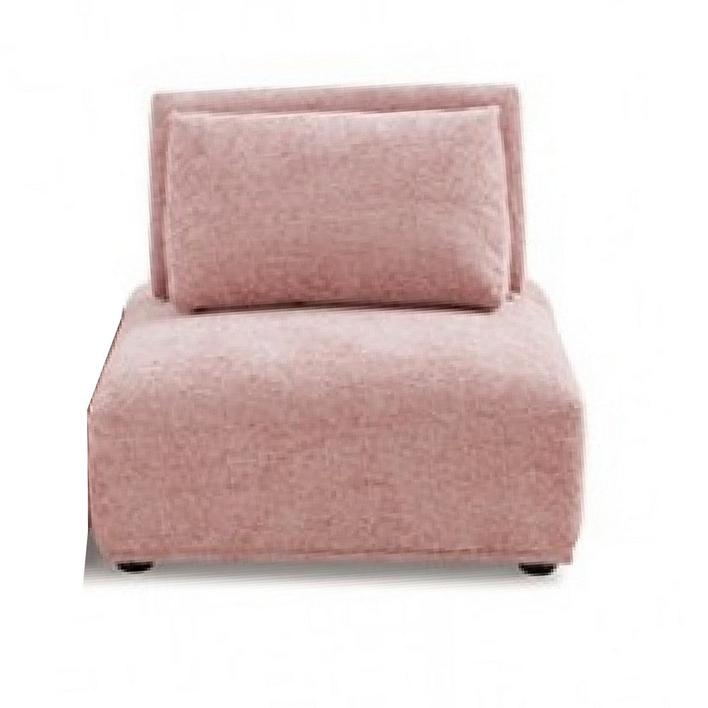 Stavan Modular Curved 3 Seater Sofa, Pink Boucle Adjustable Seat Depth - BM333672