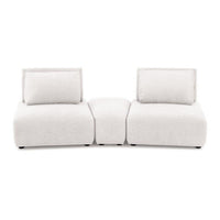 Stavan Modular Curved 2 Seat Sofa, White Boucle, Adjustable Seat Depth - BM333674