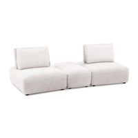 Stavan Modular Curved 2 Seat Sofa Set, White Boucle, Adjustable Backs - BM333675