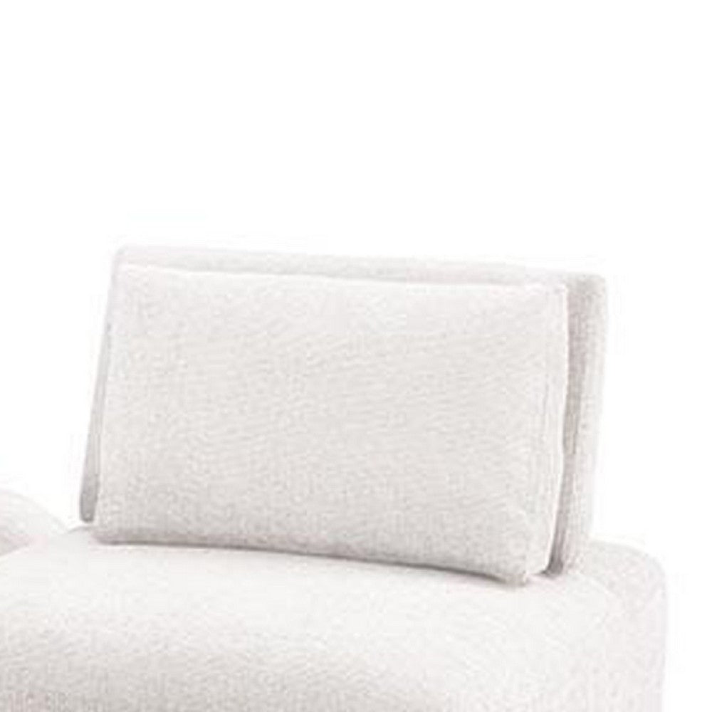 Stavan Modular Curved 2 Seat Sofa Set, White Boucle, Adjustable Backs - BM333675