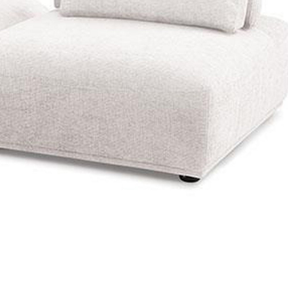 Stavan Modular Curved 2 Seat Sofa Set, White Boucle, Adjustable Backs - BM333675