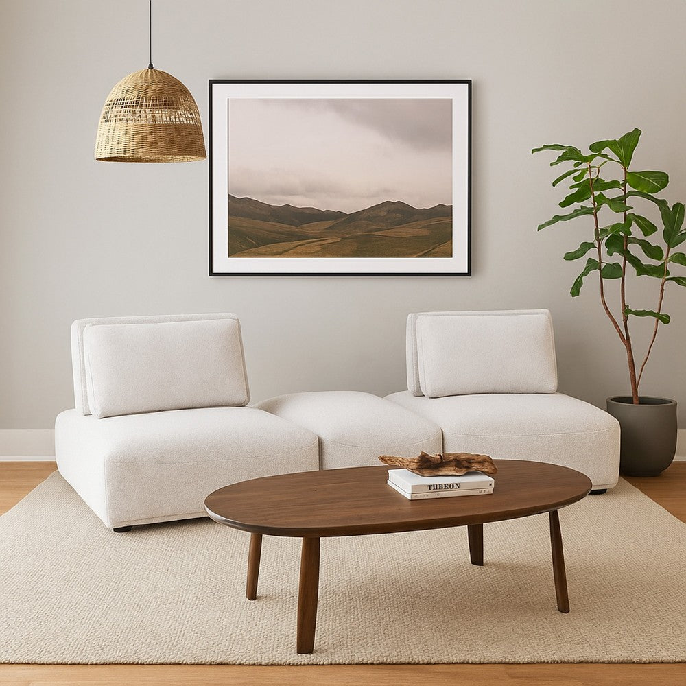 Stavan Modular Curved 2 Seat Sofa Set, White Boucle, Adjustable Backs - BM333675