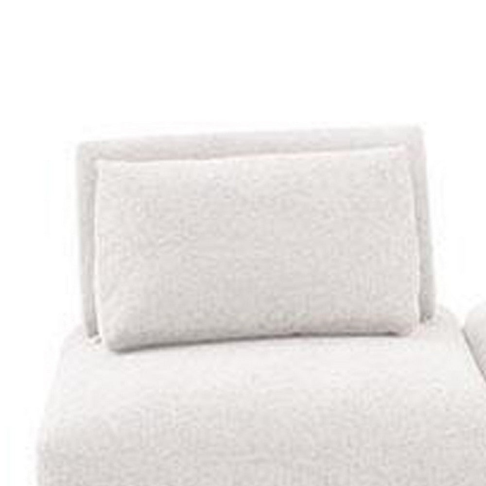 Stavan Modular Curved 3 Seater Sofa, White Boucle, Adjustable Backs - BM333677