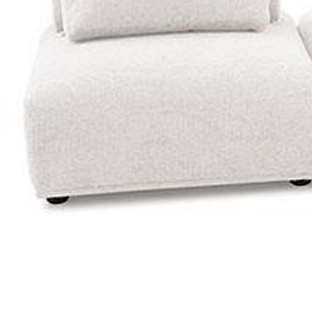 Stavan Modular Curved 3 Seater Sofa, White Boucle, Adjustable Backs - BM333677