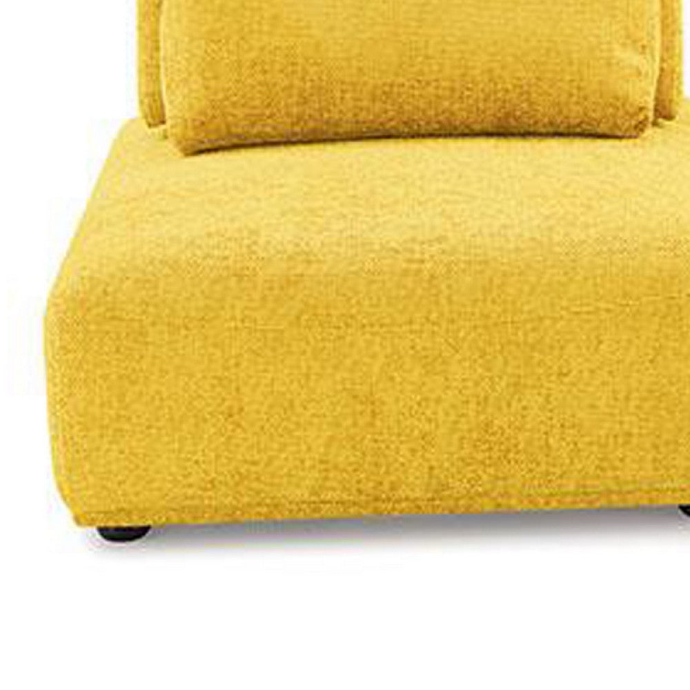 Stavan Modular Curved 2 Seat Sofa, Yellow Chenille, Adjustable Back - BM333679