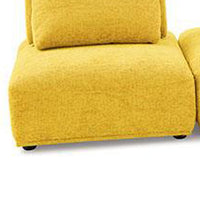 Stavan Modular Curved 3 Seat Sofa Set, Yellow Chenille Adjustable Back - BM333682