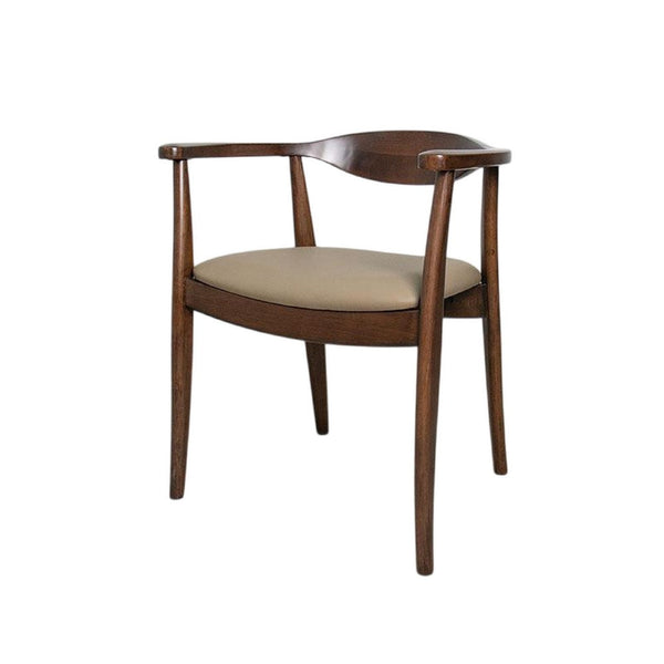 Niva Dining Side Chair Set of 2, Modern Armchairs, Brown Rubberwood -BM333703