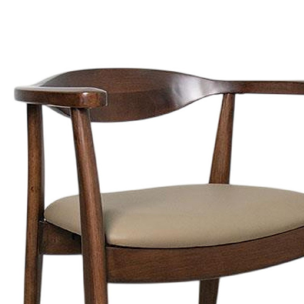 Niva Dining Side Chair Set of 2, Modern Armchairs, Brown Rubberwood -BM333703