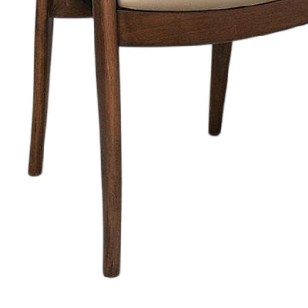 Niva Dining Side Chair Set of 2, Modern Armchairs, Brown Rubberwood -BM333703