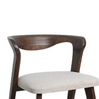 Vyva Dining Side Chair Set of 2, Ivory Seat, Walnut Brown Rubberwood -BM333705