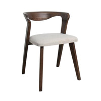 Vyva Dining Side Chair Set of 2, Ivory Seat, Walnut Brown Rubberwood -BM333705