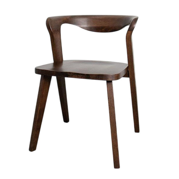 Rumy Dining Side Chair Set of 2, Open Back, Walnut Brown Solid Wood -BM333709