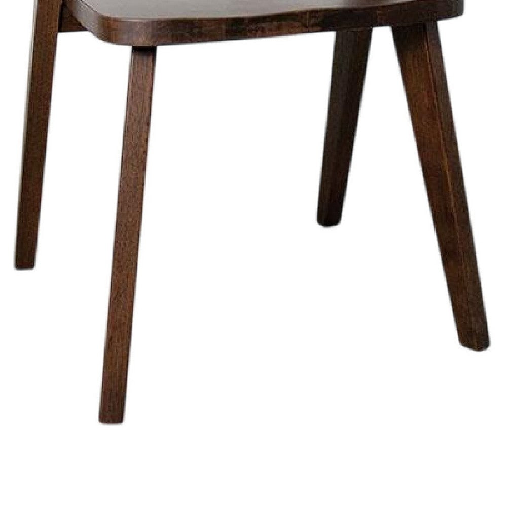 Rumy Dining Side Chair Set of 2, Open Back, Walnut Brown Solid Wood -BM333709