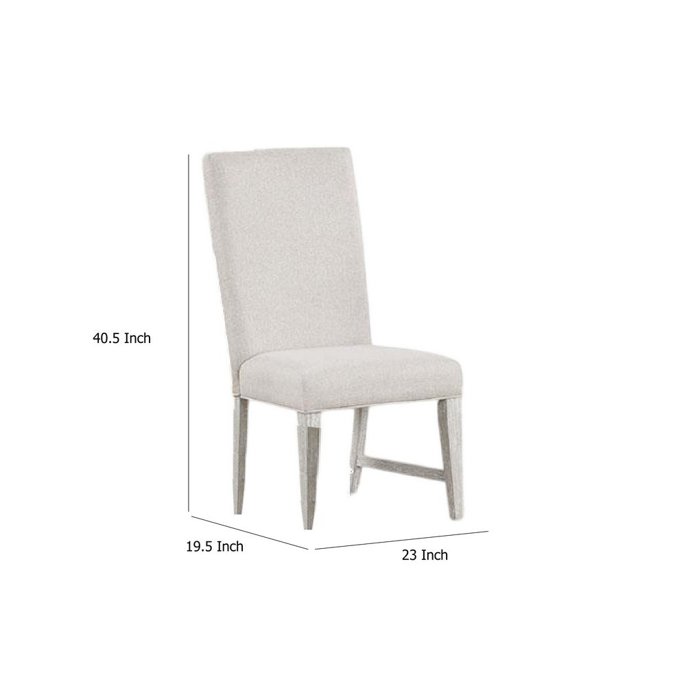 Diaz Dining Side Chair Set of 2, Tapered Legs, Light Gray Poplar Wood -BM333715