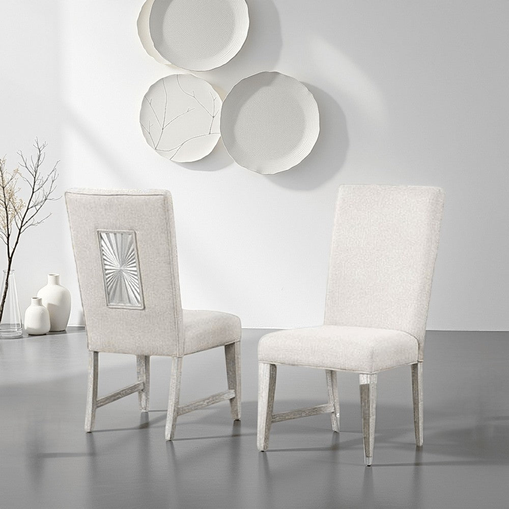 Diaz Dining Side Chair Set of 2, Tapered Legs, Light Gray Poplar Wood -BM333715