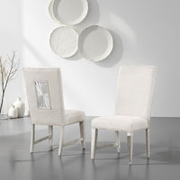 Diaz Dining Side Chair Set of 2, Tapered Legs, Light Gray Poplar Wood -BM333715