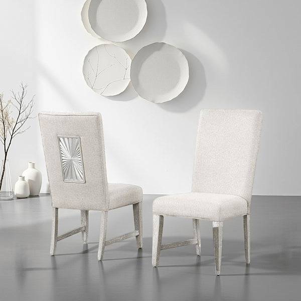 Diaz Dining Side Chair Set of 2, Tapered Legs, Light Gray Poplar Wood -BM333715