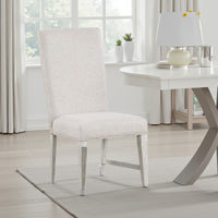 Diaz Dining Side Chair Set of 2, Tapered Legs, Light Gray Poplar Wood -BM333715