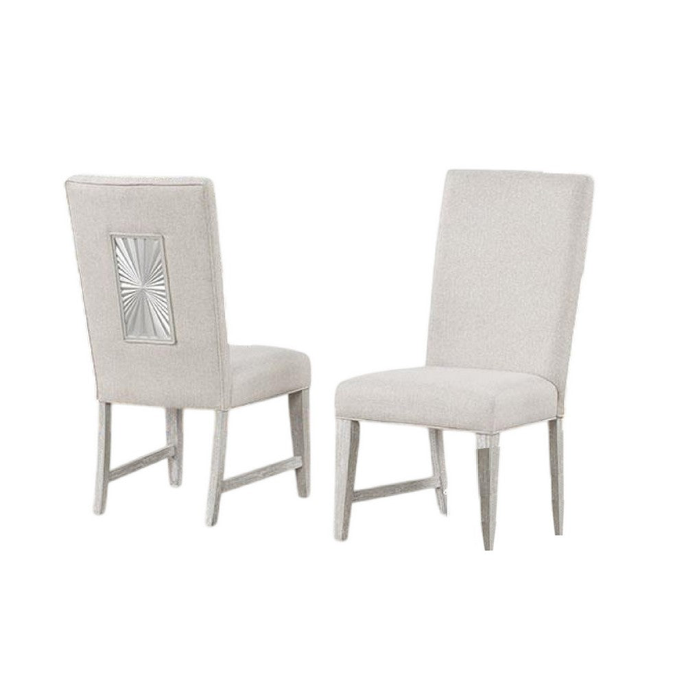 Diaz Dining Side Chair Set of 2, Tapered Legs, Light Gray Poplar Wood -BM333715