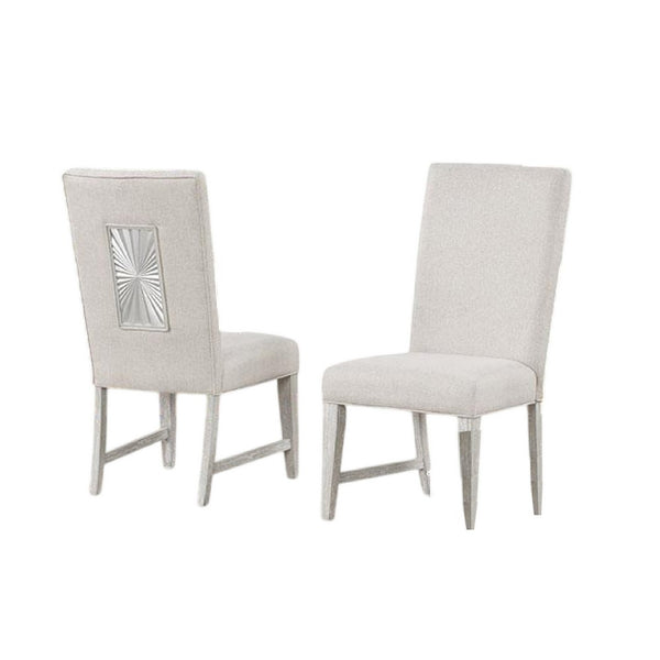 Diaz Dining Side Chair Set of 2, Tapered Legs, Light Gray Poplar Wood -BM333715