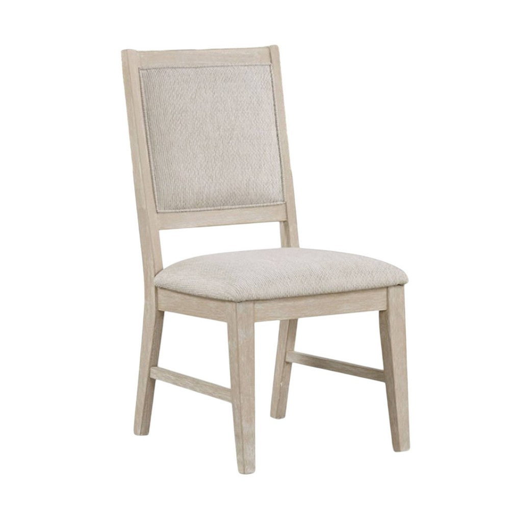 Rozie Dining Side Chair Set of 2, Tapered Legs, Light Oak Poplar Wood -BM333718
