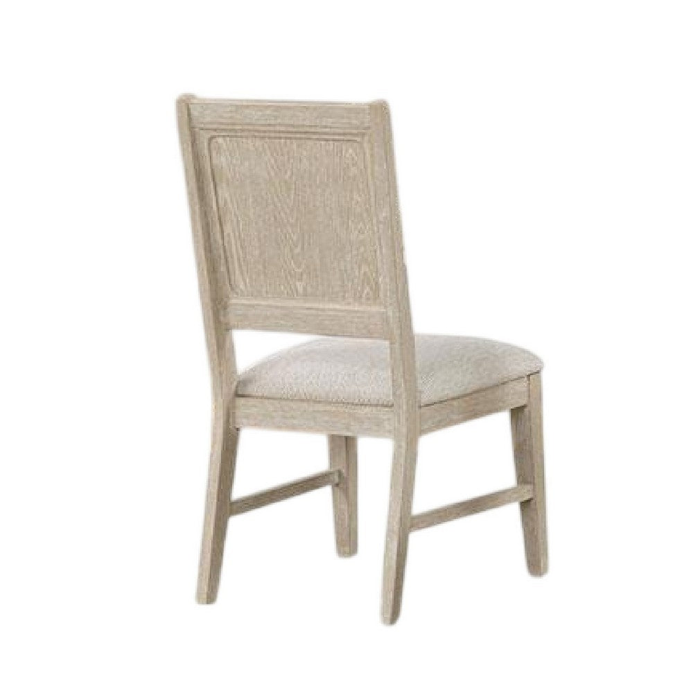 Rozie Dining Side Chair Set of 2, Tapered Legs, Light Oak Poplar Wood -BM333718