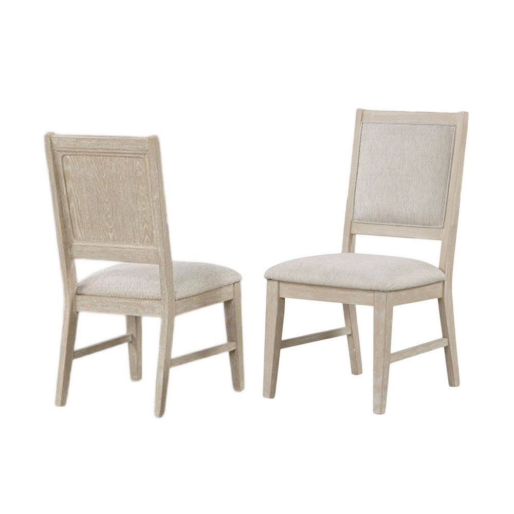 Rozie Dining Side Chair Set of 2, Tapered Legs, Light Oak Poplar Wood -BM333718