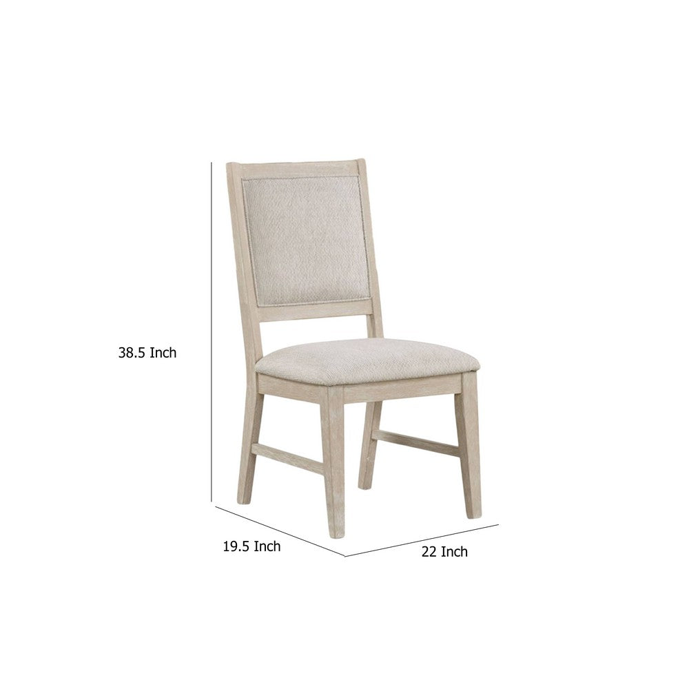 Rozie Dining Side Chair Set of 2, Tapered Legs, Light Oak Poplar Wood -BM333718