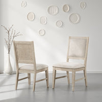 Rozie Dining Side Chair Set of 2, Tapered Legs, Light Oak Poplar Wood -BM333718
