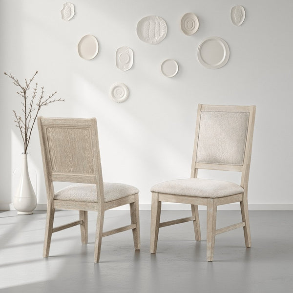 Rozie Dining Side Chair Set of 2, Tapered Legs, Light Oak Poplar Wood -BM333718