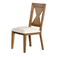 Zivy Dining Side Chair Set of 2, Hourglass Back, Rustic Oak Brown Wood -BM333721