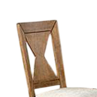 Zivy Dining Side Chair Set of 2, Hourglass Back, Rustic Oak Brown Wood -BM333721