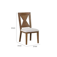 Zivy Dining Side Chair Set of 2, Hourglass Back, Rustic Oak Brown Wood -BM333721